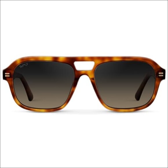 Acetate Frame Polarized Aviator Sunglasses with Double Bridge